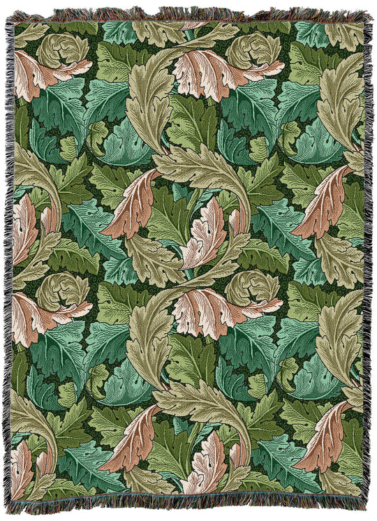 William Morris Acanthus Leaves Forest Throw
