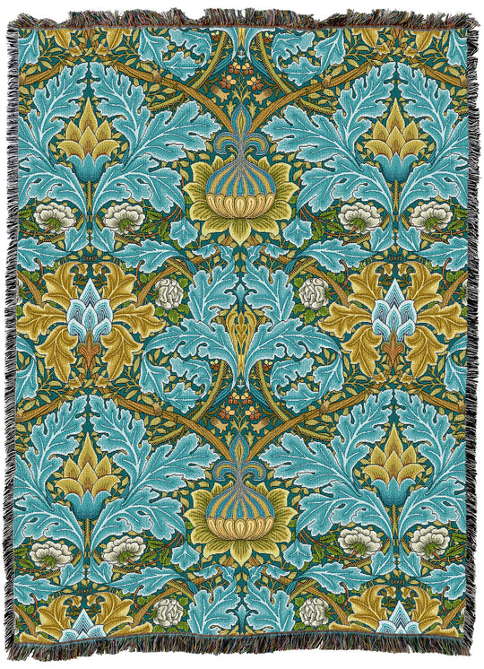 William Morris St James Teal XL Throw