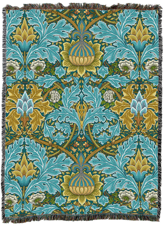 William Morris St James Teal Throw