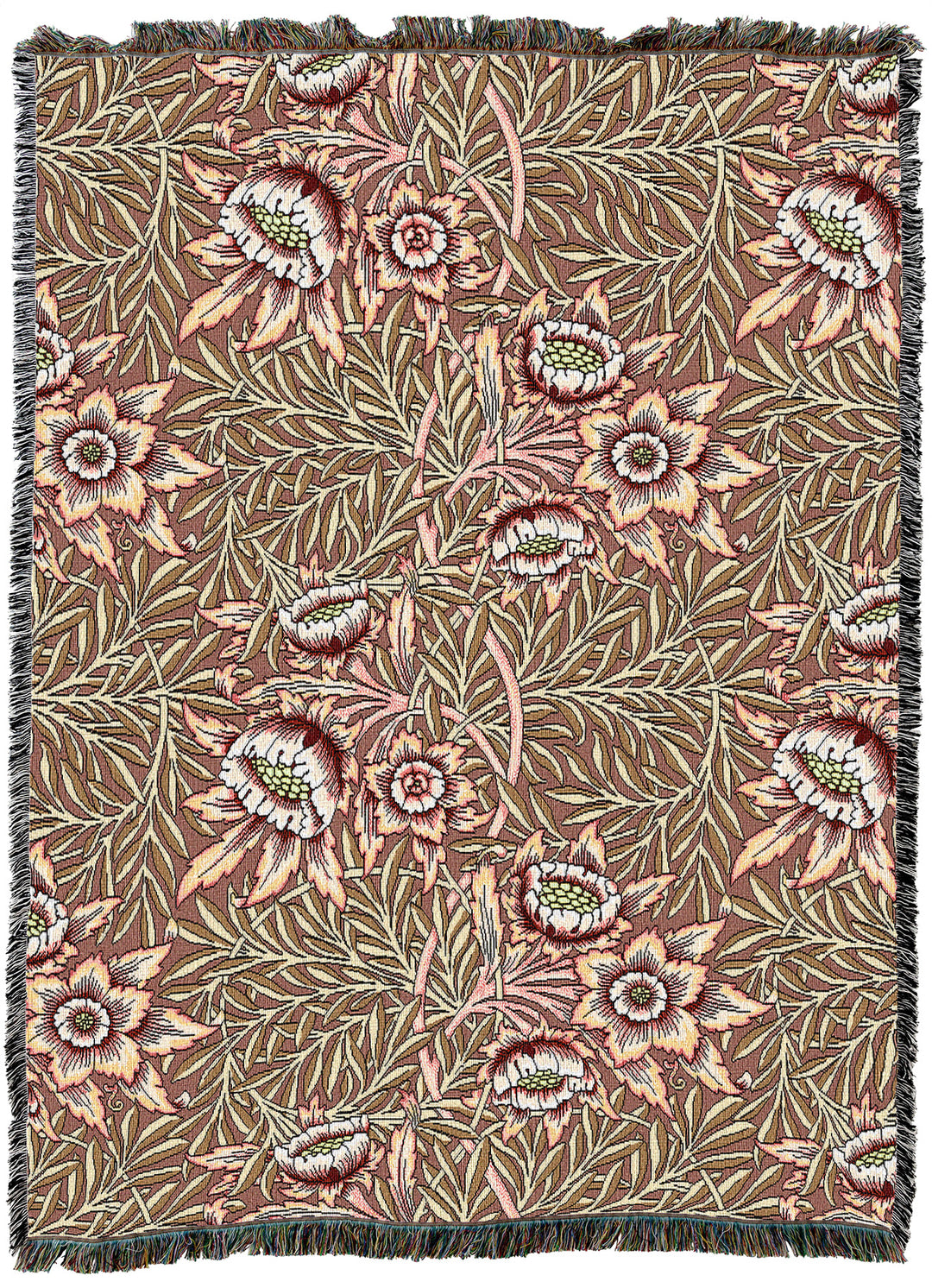 William Morris Tulip And Willow Dusty Rose Throw
