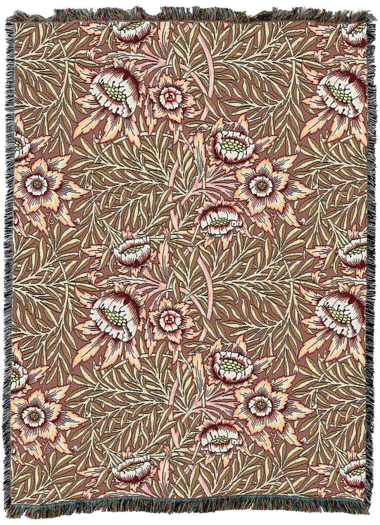 William Morris Tulip And Willow Dusty Rose Throw