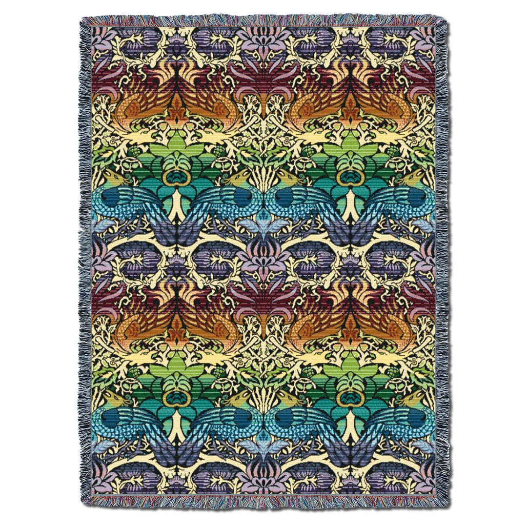 William Morris Dragon And Peacock Spectrum XL Throw