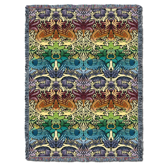 William Morris Dragon And Peacock Spectrum XL Throw