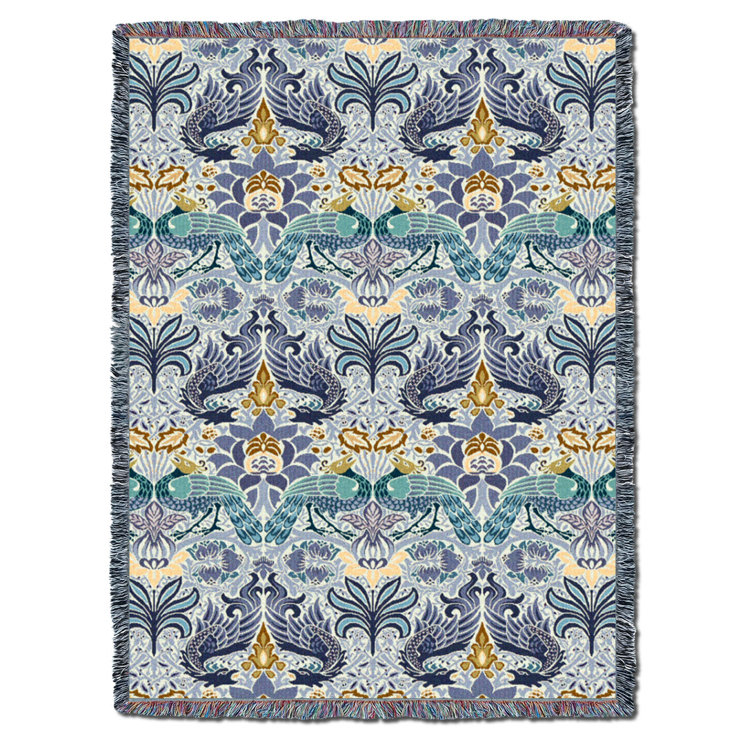 William Morris Dragon And Peacock Indigo XL Throw
