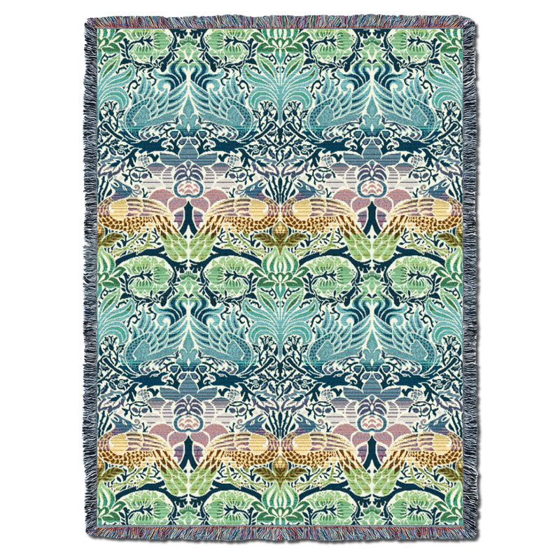 William Morris Dragon And Peacock Pastel Throw