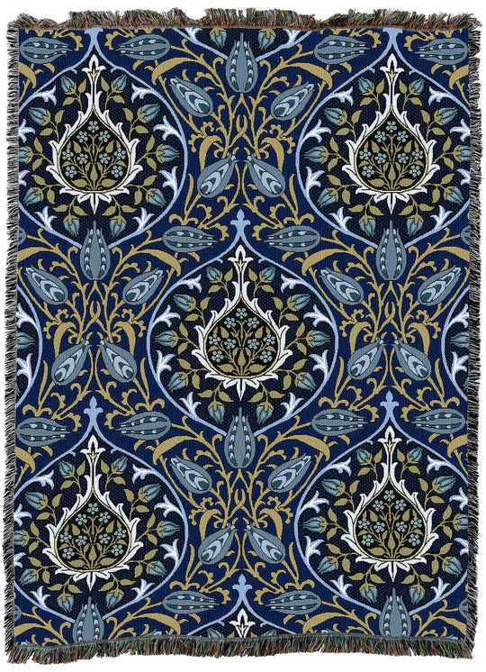 William Morris Rosebud Sapphire Throw