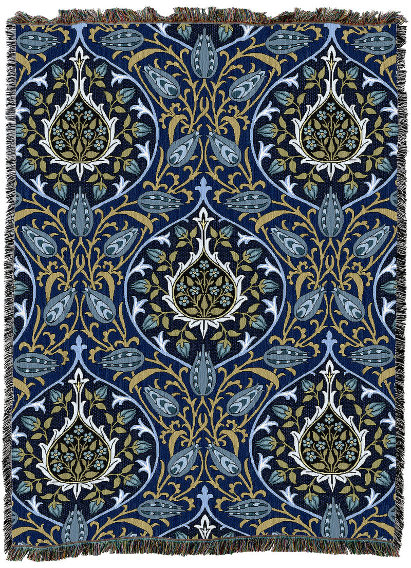 William Morris Rosebud Sapphire Throw