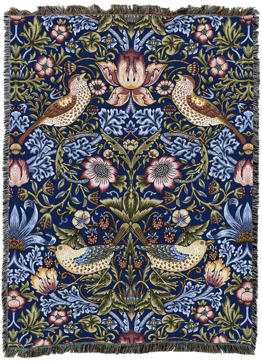 William Morris Strawberry Thief Indigo XL Throw