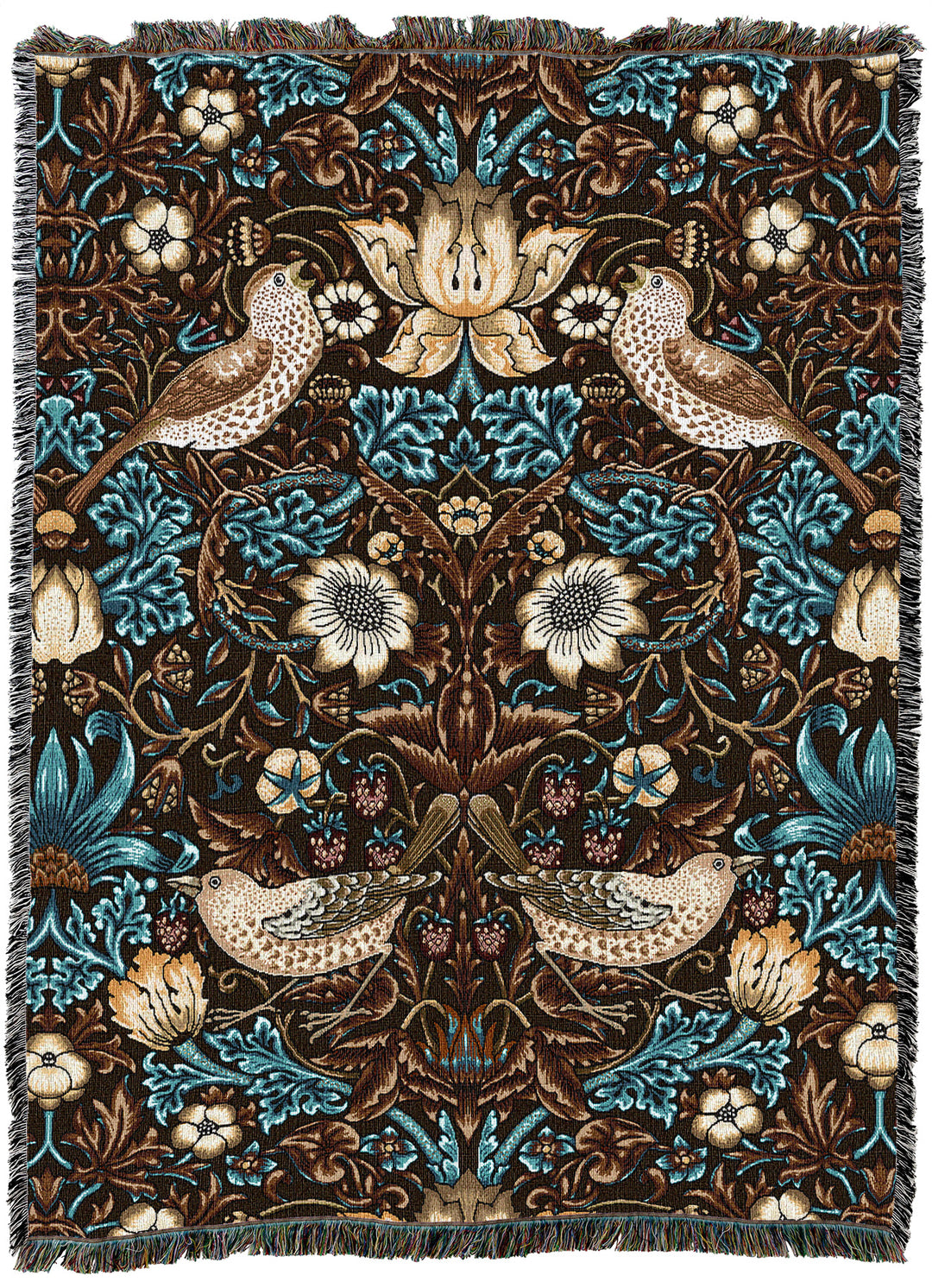 William Morris Strawberry Thief Walnut XL Throw
