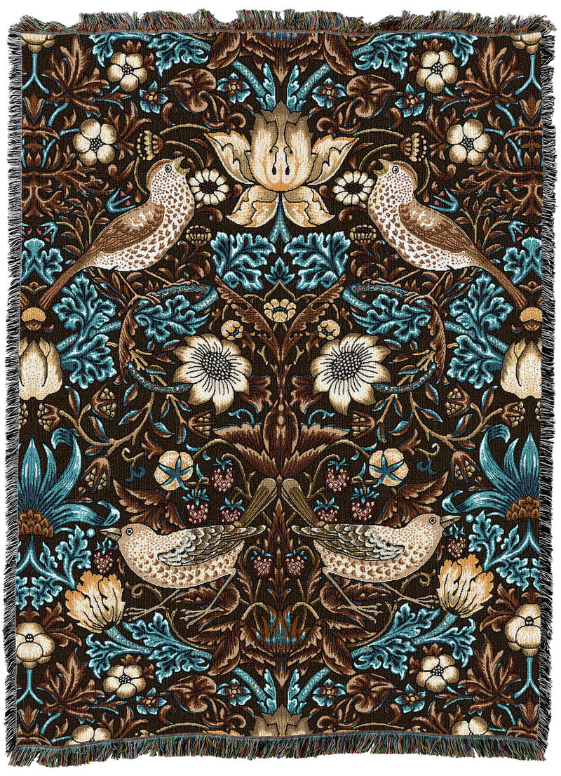 William Morris Strawberry Thief Walnut XL Throw