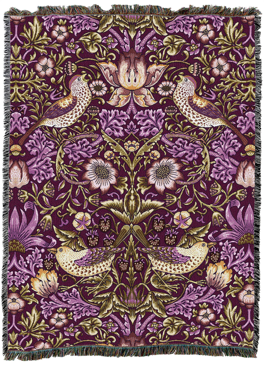 William Morris Strawberry Thief Plum XL Throw