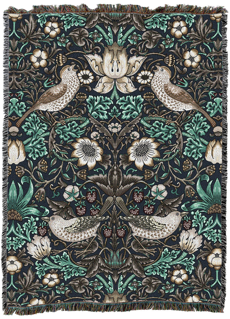 William Morris Strawberry Thief Slate XL Throw