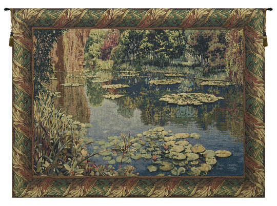 Lake Giverny With Classic Border Belgian Wall Tapestry
