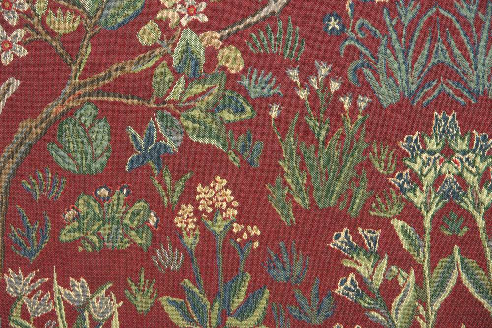 Tree of Life Red William Morris Horizontal Belgian Wall Tapestry