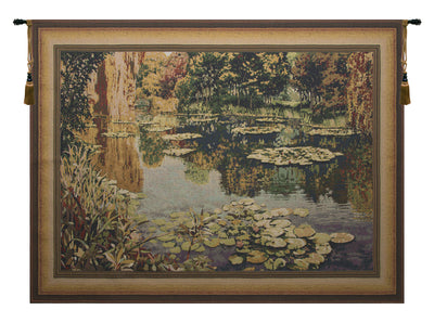 Lake Giverny Light With Border Belgian Wall Tapestry