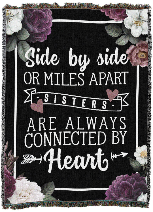 Side By Side Sisters Floral Frame Throw