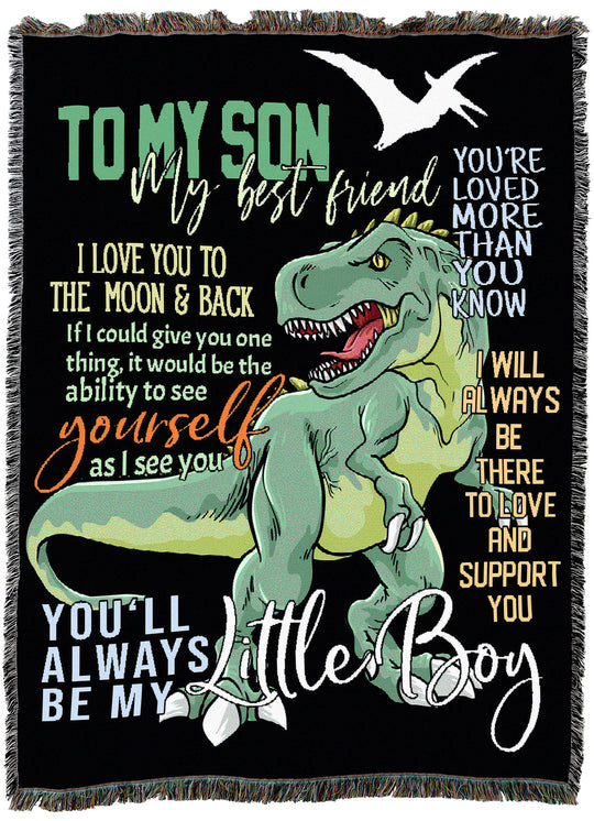 To My Son Colorful Dino Throw