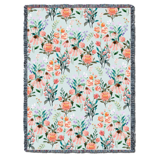 Floral-Pink Bloom Throw