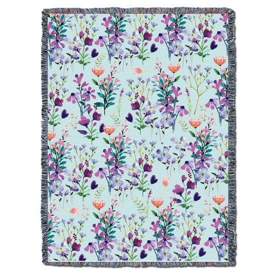 Floral-Purple Bloom Throw