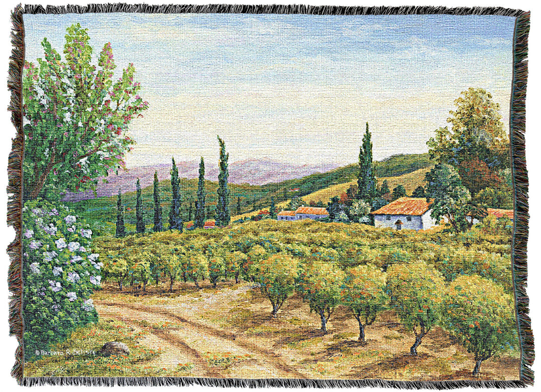Vineyard At Dusk Throw