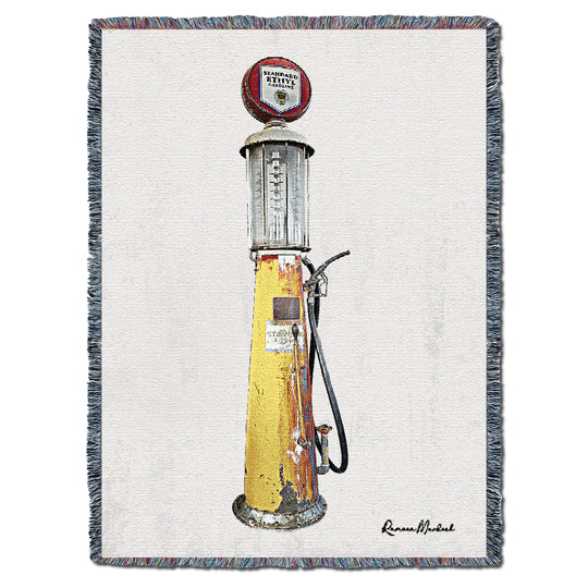 Vintage Fuel Station 2 Throw