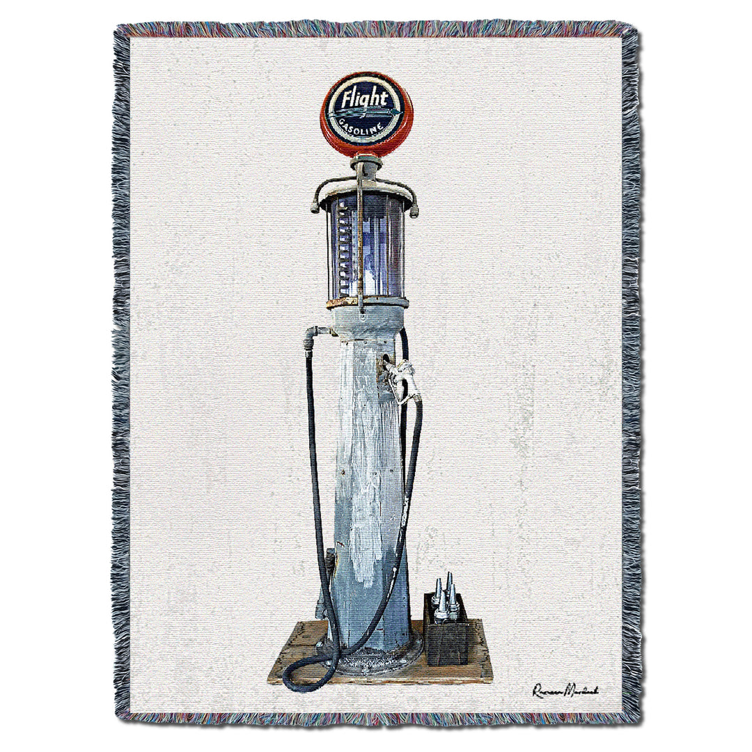 Vintage Fuel Station 3 Throw