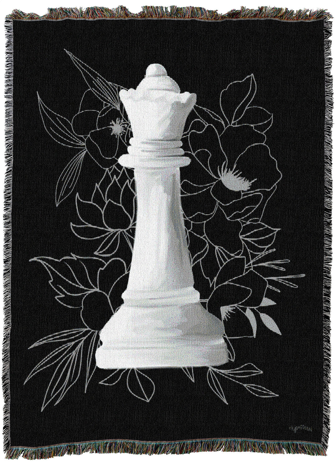White Queen Floral Throw