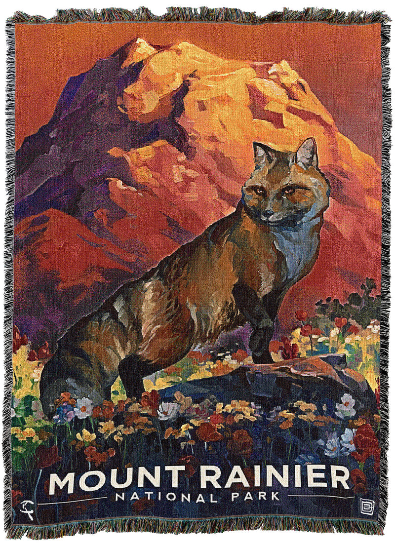 Mount Rainier Fox Throw