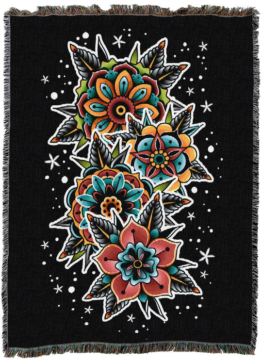 Tattoo flower Throw