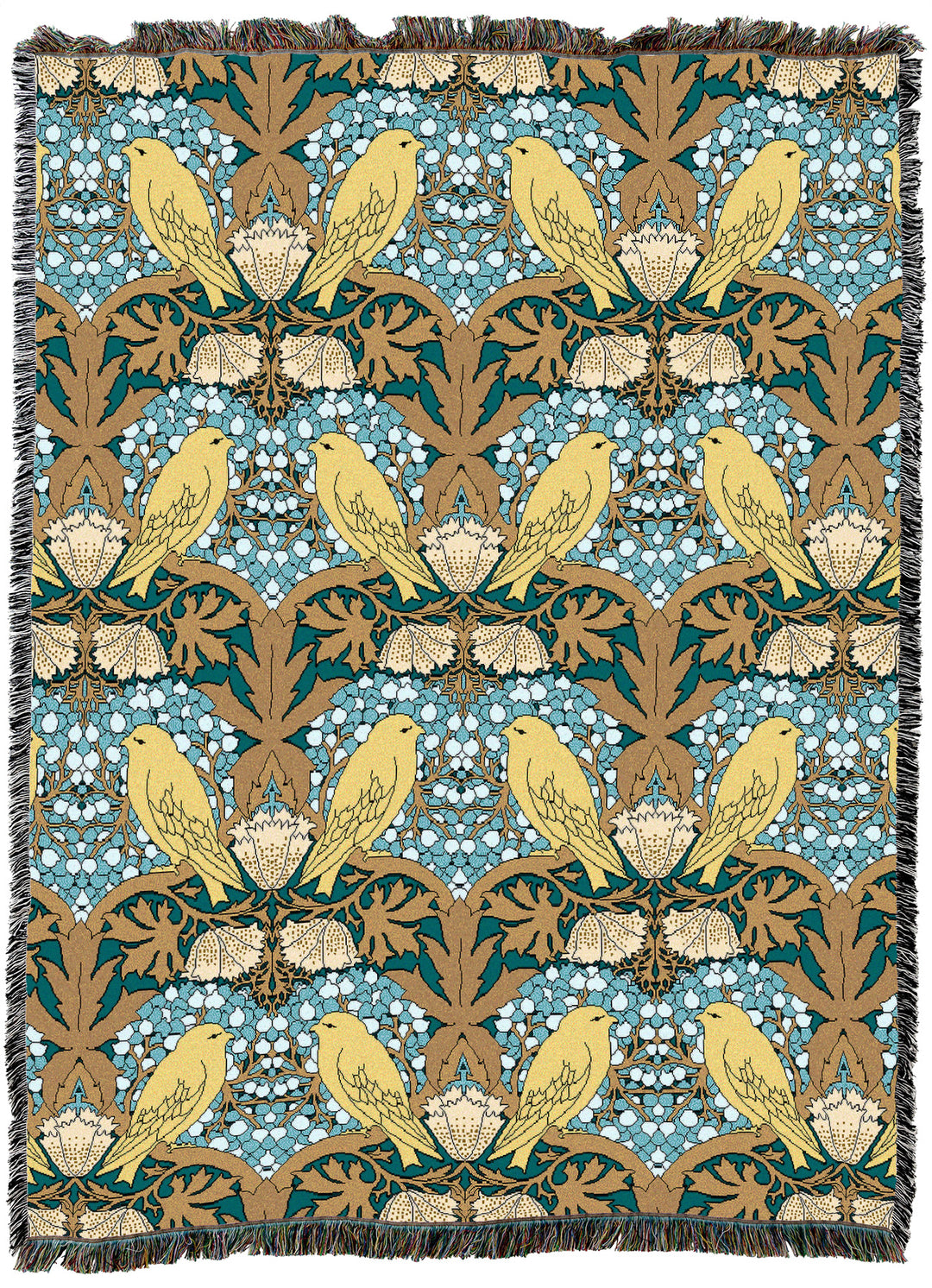 CFA Voysey Birds and Berries Teal XL Throw