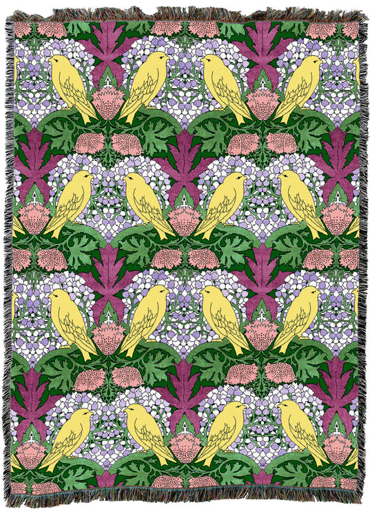 CFA Voysey Birds and Berries Green XL Throw