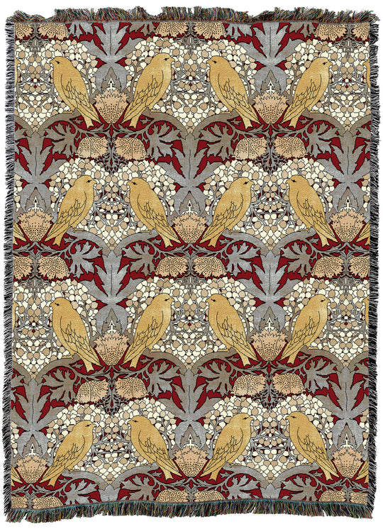 CFA Voysey Birds and Berries Silver XL Throw