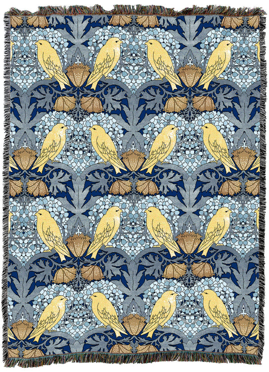 CFA Voysey Birds and Berries Blue XL Throw