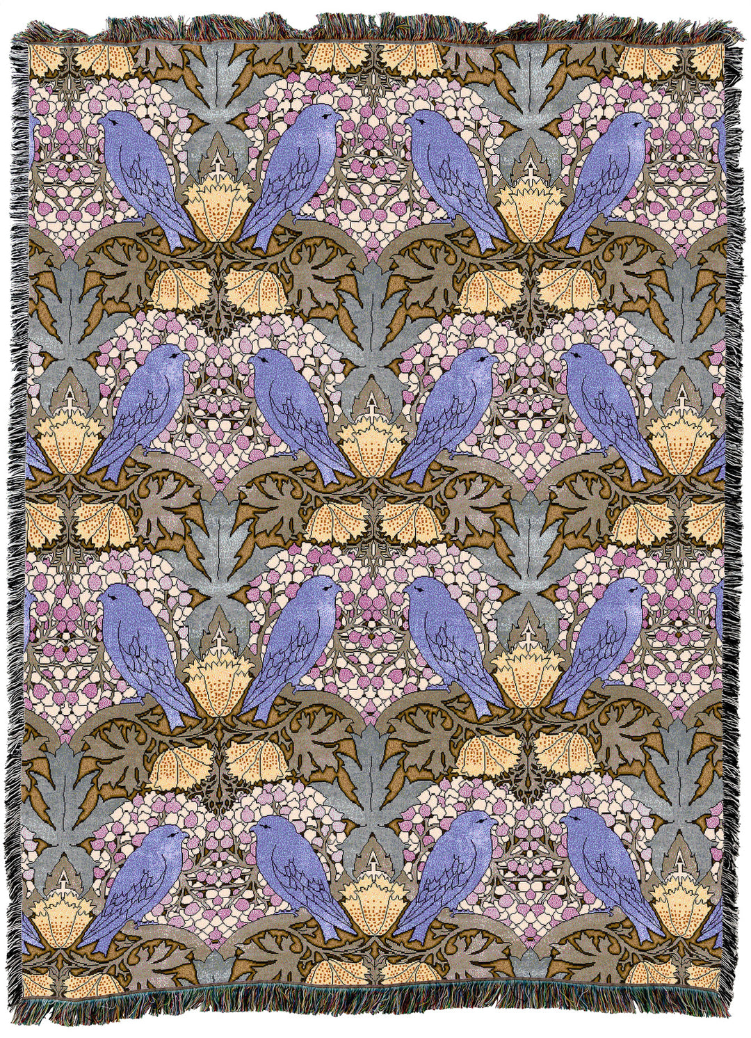 CFA Voysey Birds and Berries Indigo XL Throw