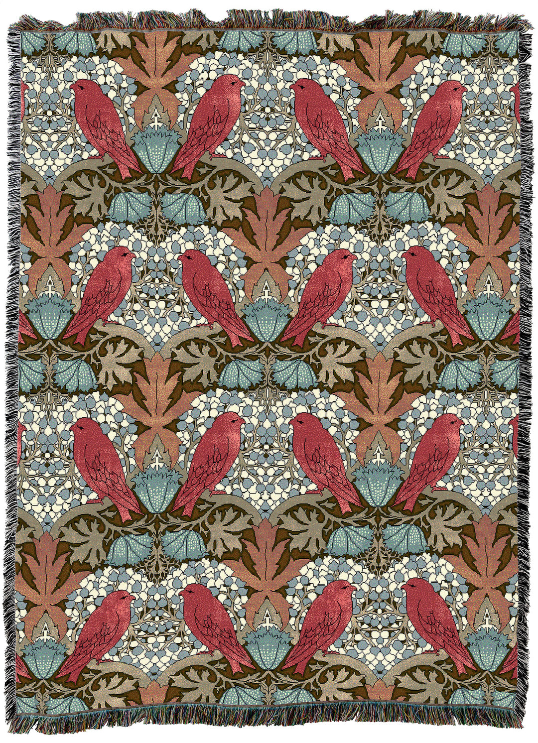 CFA Voysey Birds and Berries Red XL Throw