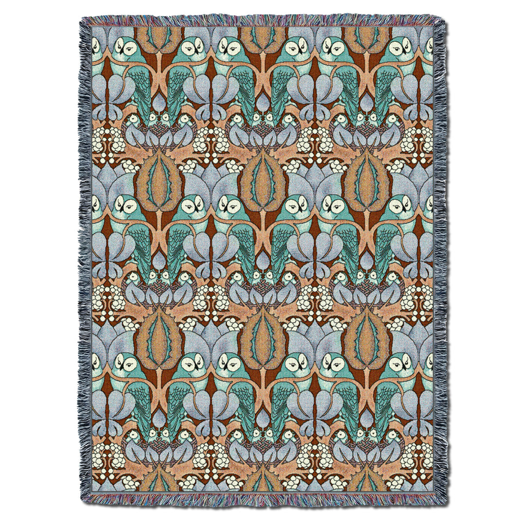 CFA Voysey The Owl Teal XL Throw