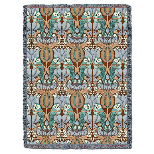 CFA Voysey The Owl Teal XL Throw
