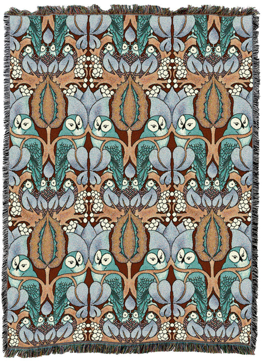 CFA Voysey The Owl Teal Throw
