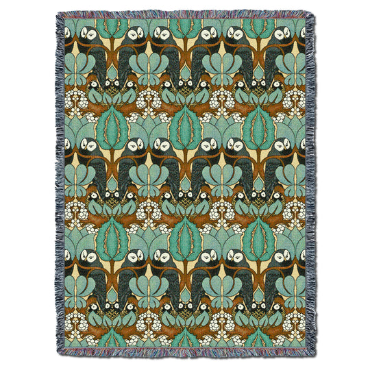 CFA Voysey The Owl Black XL Throw