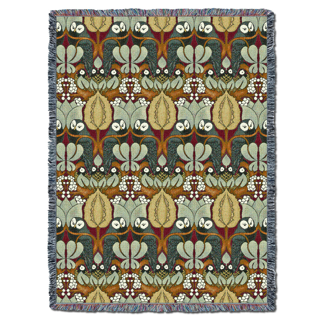 CFA Voysey The Owl Red XL Throw