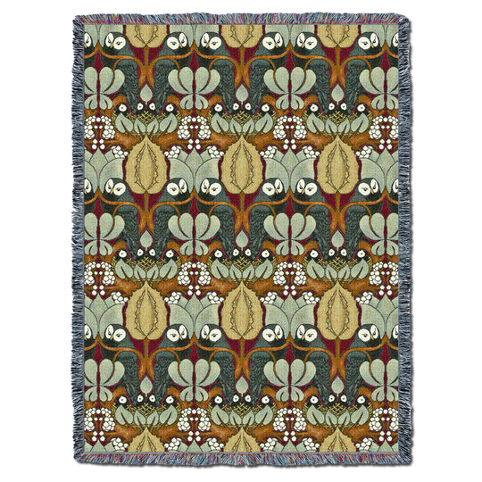 CFA Voysey The Owl Red XL Throw