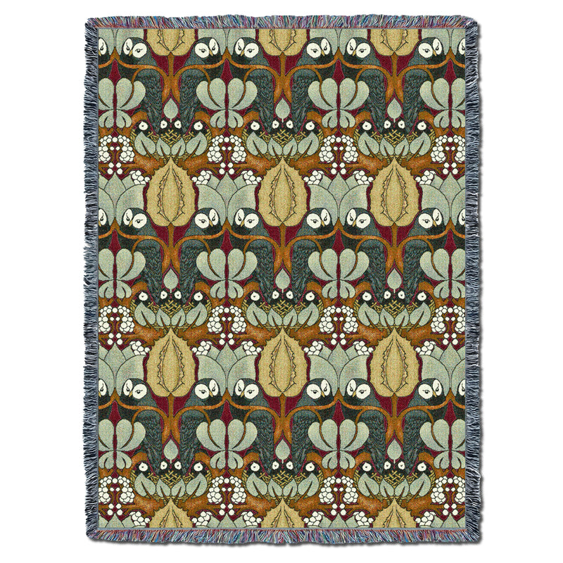 CFA Voysey The Owl Red XL Throw
