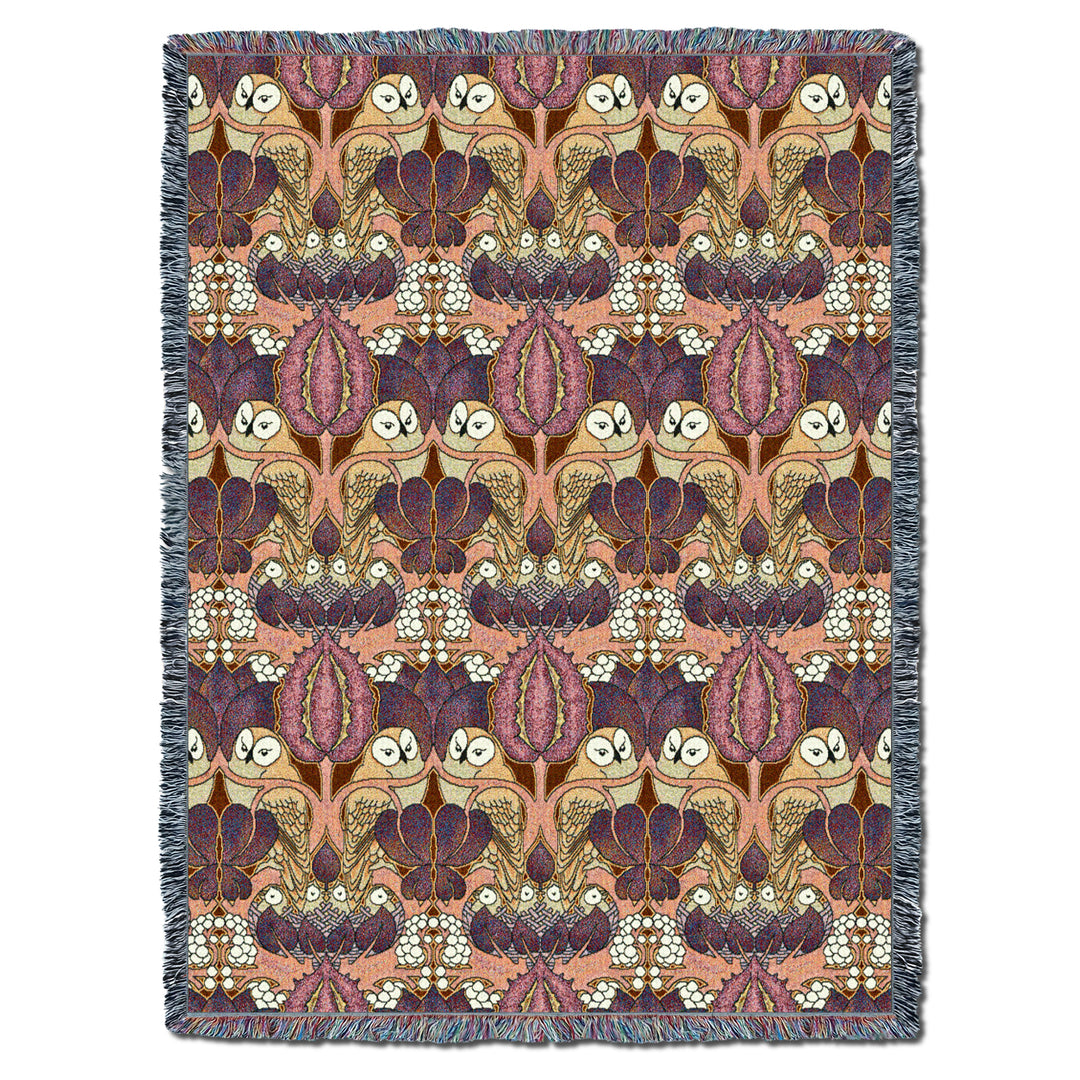 CFA Voysey The Owl Raspberry XL Throw