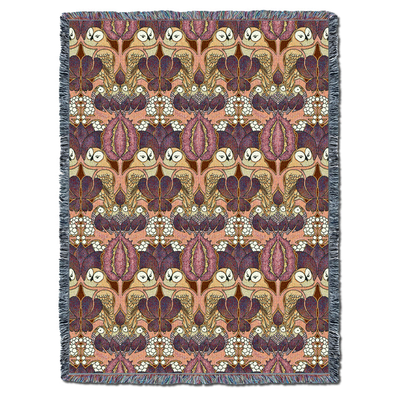 CFA Voysey The Owl Raspberry XL Throw