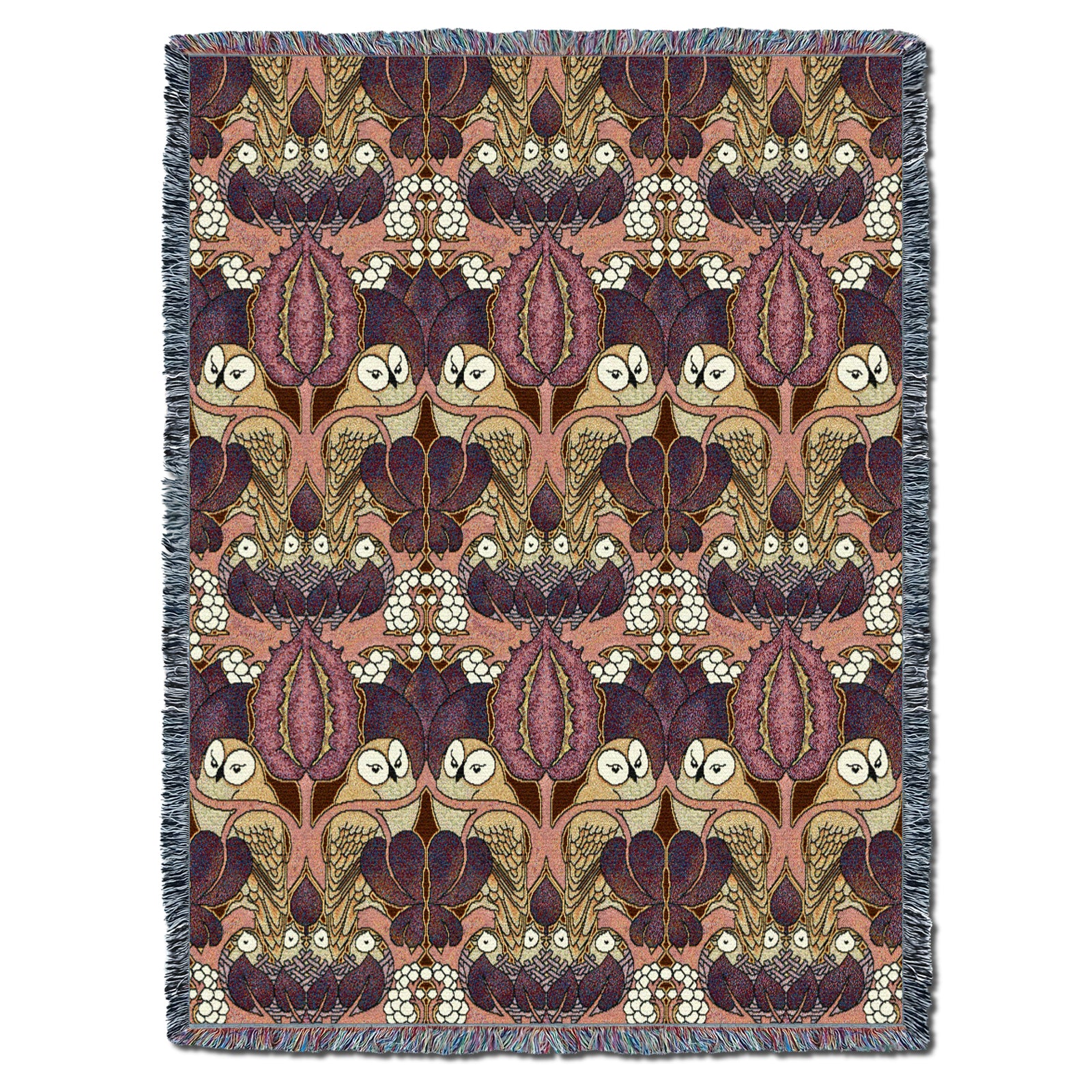 CFA Voysey The Owl Raspberry Throw