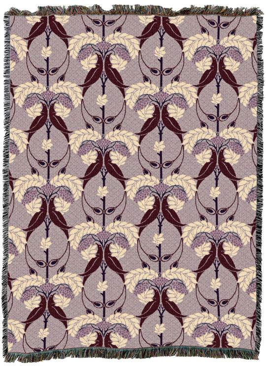 CFA Voysey Rowan Tree Claret XL Throw