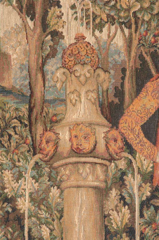 Unicorn at the Fountain Narrow French Wall Tapestry