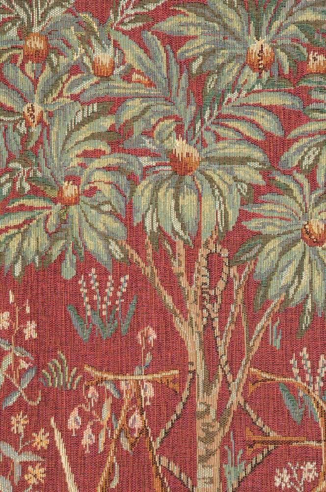 Licorne Captive Rouge French Wall Tapestry