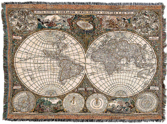 Old World Map Throw