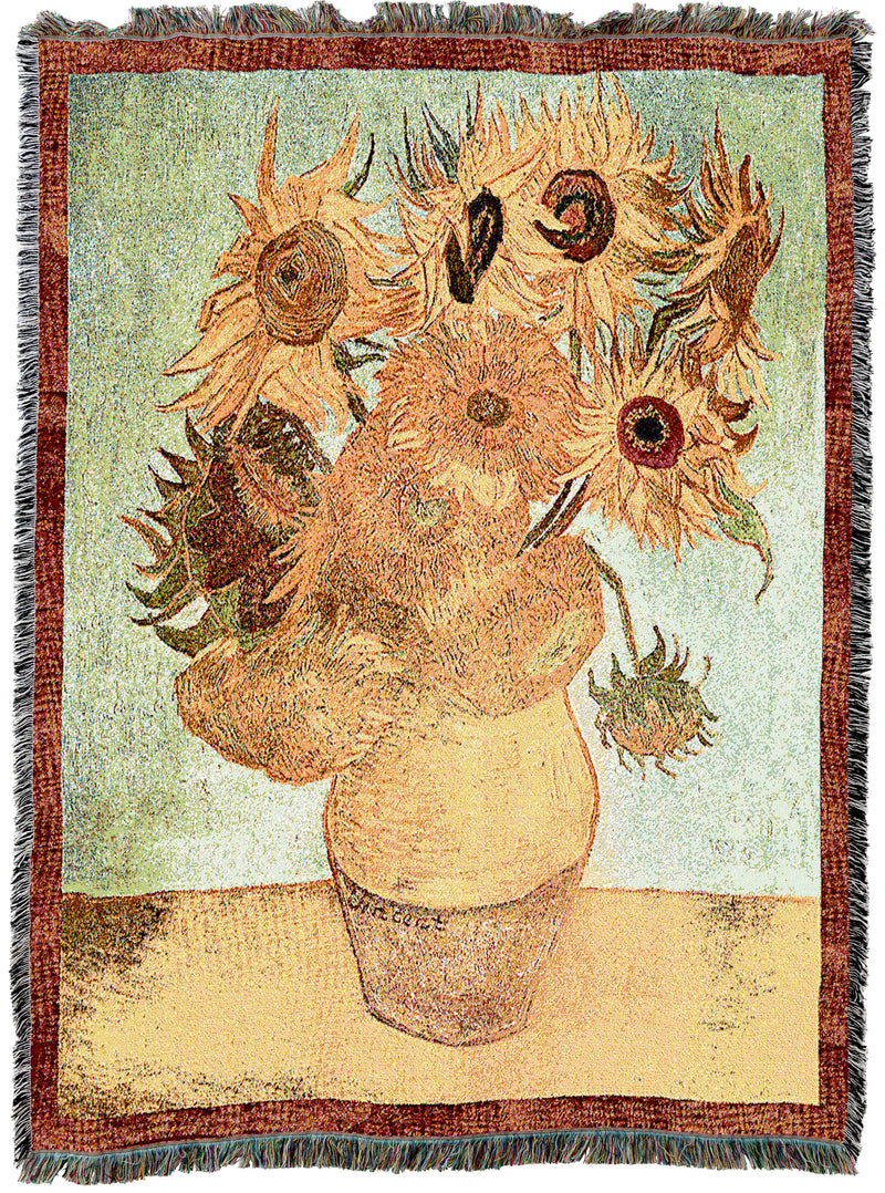 Van Gogh Sunflowers Tapestry Throw